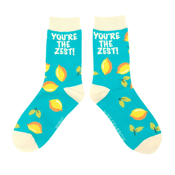Ladies Simply The Zest Design Bamboo Socks in 7