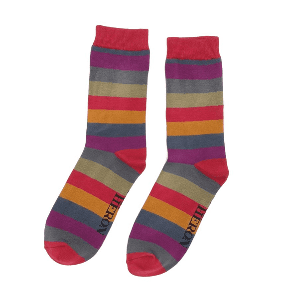 Men's Thick Stripes  Design Bamboo Socks in Dark