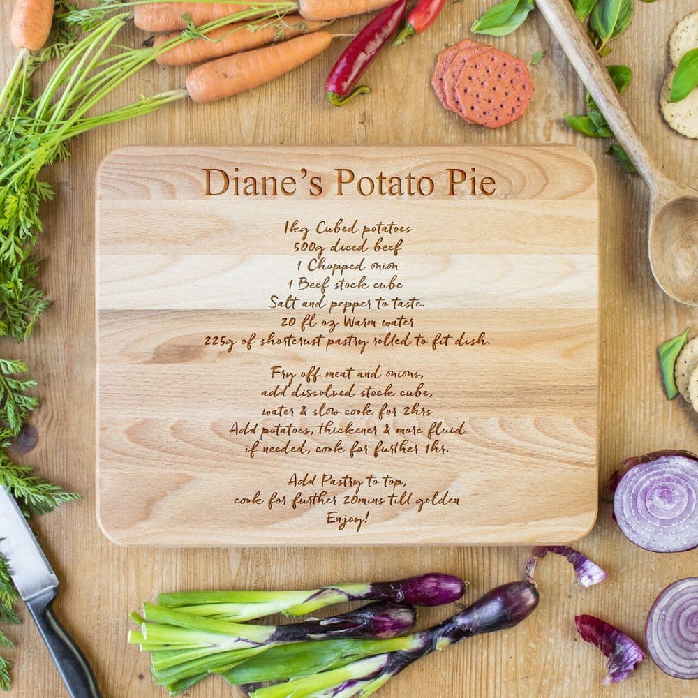 Favourite Recipe Personalised Chopping Board
