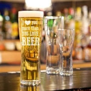 I Love You More Than Beer Glass