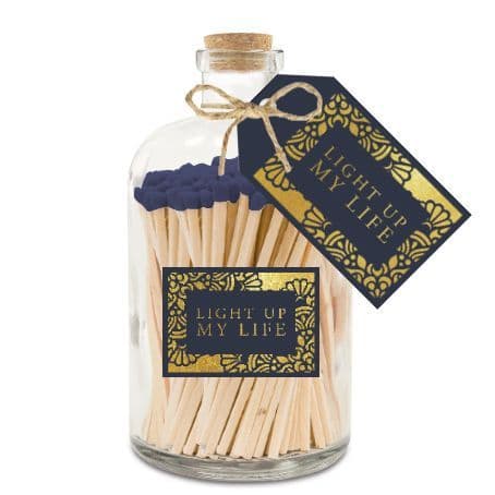 MATCHES IN JAR - LIGHT UP MY FIRE NAVY&GOLD