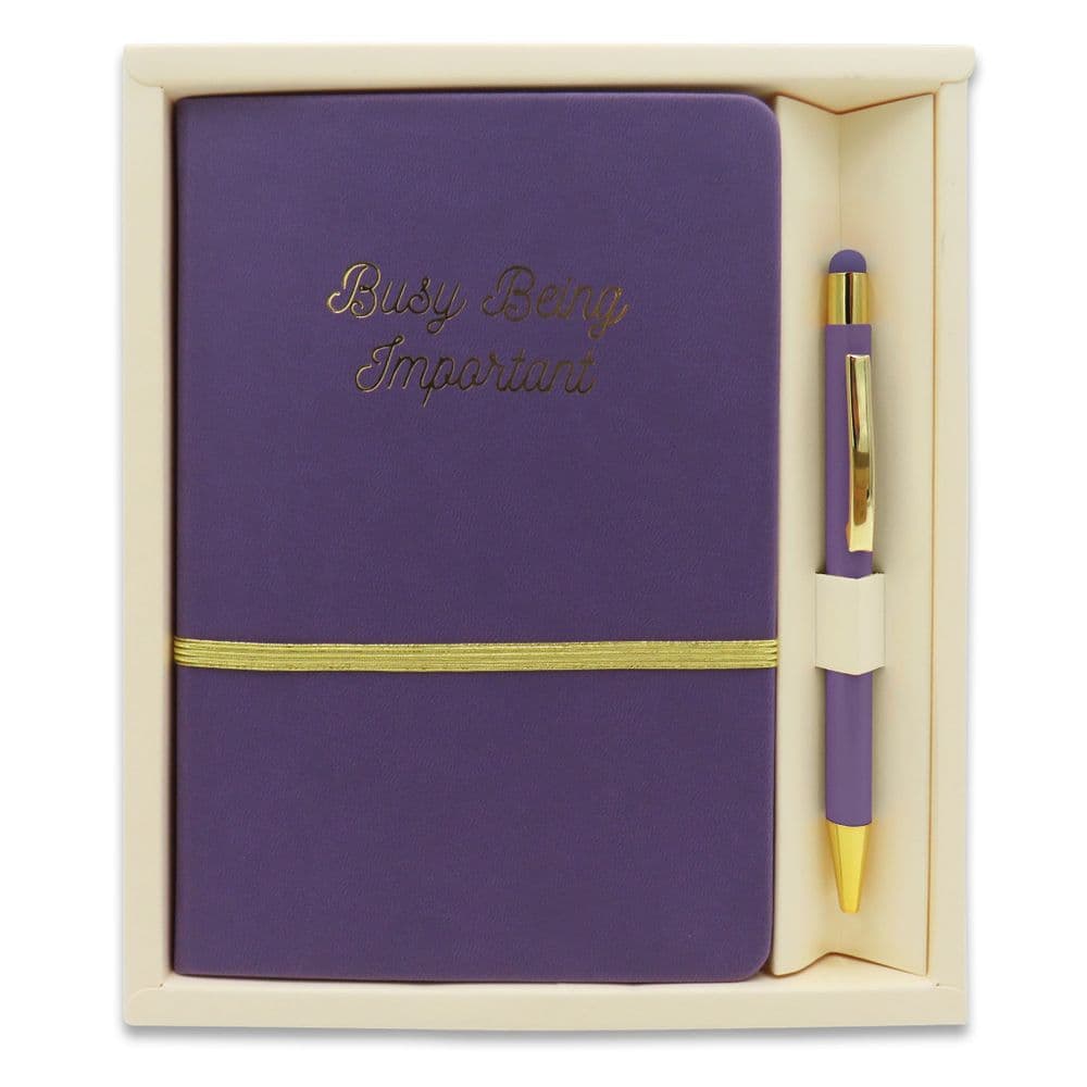NOTEBOOK/STYLUS PEN SET - LUNA & BEE - BUSY BEING IMPORTANT