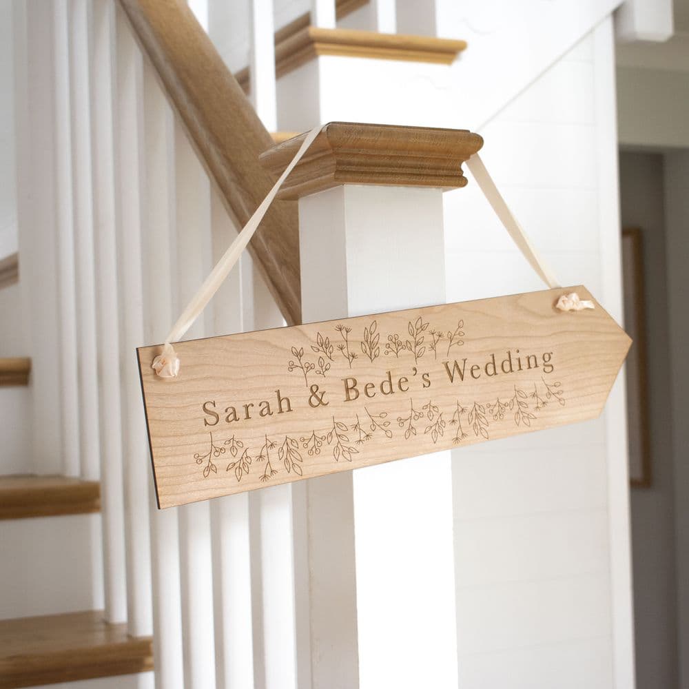 Personalised Floral Wedding Sign