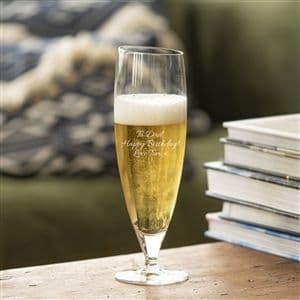 Slanted Personalised Script Beer Glass