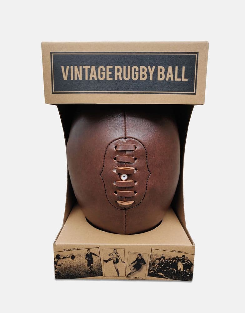 VINTAGE RUGBY BALL IN A KRAFT BOX