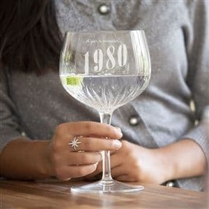 Year To Remember Crystal Cut Gin Glass