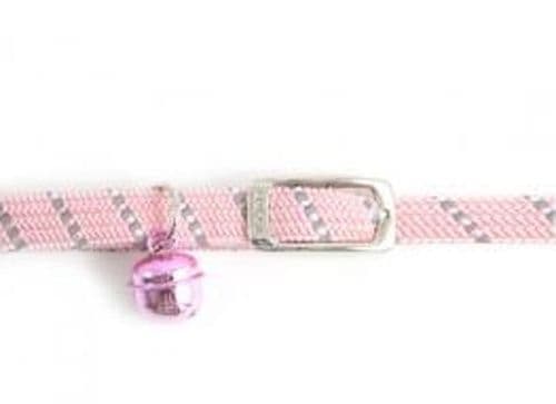Ancol Reflective Pink Soft Weave Cat Collar