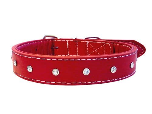 Diamante Leather Collar - by The Paws