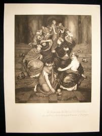 1901 Antique Print Parable of The Virgins by Wainwright
