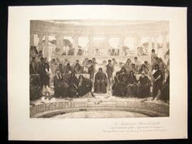 1902 Antique Print An Audience in Athens by Richmond