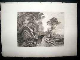 A. Masse after E. Dameron 1885 Etching. The Woodcutters
