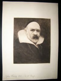 A. W. Bayes C1880's Etching. John Phillips R. A. Portrait.