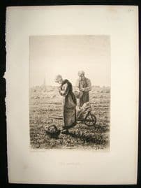 A.P.Martial  1884 etching after Millet. 'The Angelus'. Art Journal