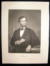 Abraham Lincoln 1873 Antique Portrait Print