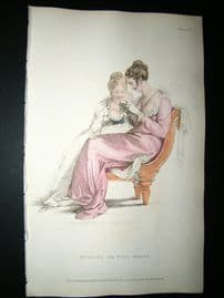 Ackermann 1810 Hand Col Regency Fashion Print. Evening or Full Dress 3-38