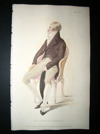 Ackermann 1810 Hand Col Regency Fashion Print. Full Dress of a Gentleman 3-26