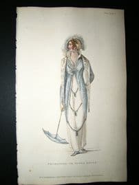 Ackermann 1810 Hand Col Regency Fashion Print. Promenade or Opera Dress 3-32