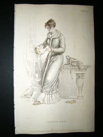 Ackermann 1811 Hand Col Regency Fashion Print. Carriage Dress 6-29