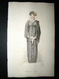 Ackermann 1811 Hand Col Regency Fashion Print. Mourning Dress 6-36