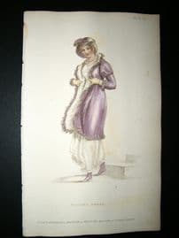 Ackermann 1811 Hand Col Regency Fashion Print. Walking Dress 5-25