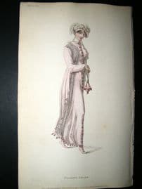 Ackermann 1812 Hand Col Regency Fashion Print. Walking Dress 7-32