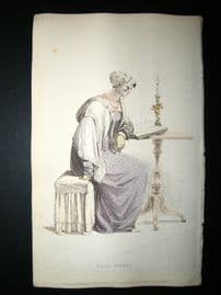Ackermann 1813 Hand Col Regency Fashion Print. Half Dress 9-21