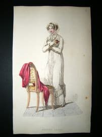 Ackermann 1813 Hand Col Regency Fashion Print. Morning Dress 9-27