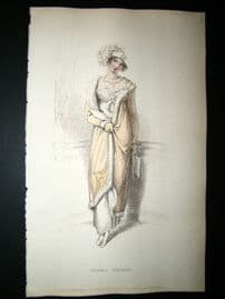 Ackermann 1813 Hand Col Regency Fashion Print. Opera Dress 9-22