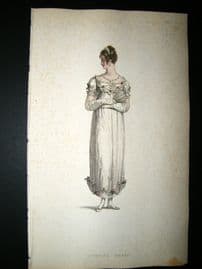 Ackermann 1814 Hand Col Regency Fashion Print. Evening Dress 12-10