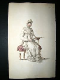 Ackermann 1814 Hand Col Regency Fashion Print. Morning Dress 14-22