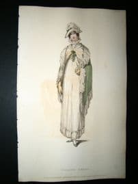 Ackermann 1814 Hand Col Regency Fashion Print. Walking Dress 11-31