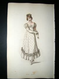 Ackermann 1815 Hand Col Regency Fashion Print. Ball Dress 13-28