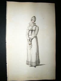 Ackermann 1815 Hand Col Regency Fashion Print. Morning Dress 14-13