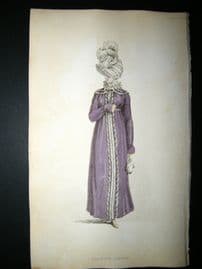 Ackermann 1815 Hand Col Regency Fashion Print. Walking Dress 13-13