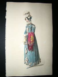 Ackermann 1815 Hand Col Regency Fashion Print. Walking Dress 14-34