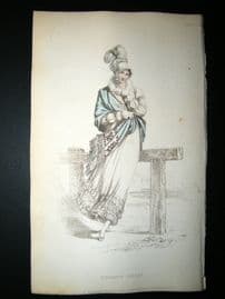 Ackermann 1815 Hand Col Regency Fashion Print. Walking Dress 14-4