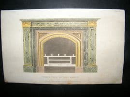 Ackermann 1816 Hand Col Decorative Print. Mona Marble Fireplace