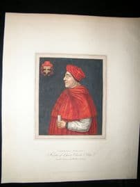 Ackermann History of Oxford 1815 Hand Col Portrait. Cardinal Wolsey