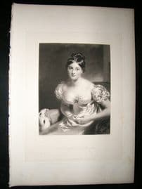 Aft Thomas Lawrence 1837 Folio Mezzotint Countess of Blessington Pretty Lady