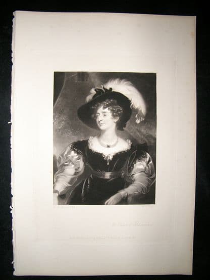 Aft Thomas Lawrence 1845 Folio Mezzotint Portrait. Duchess of Northumberland | Albion Prints