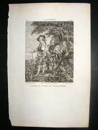 After A. Van Dyck C1810 Antique Print. Charles I D' Angleterre