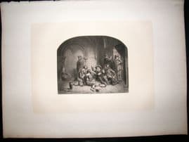 After Bouvy 1854 LG Folio Steel Engraving. The Prison Group