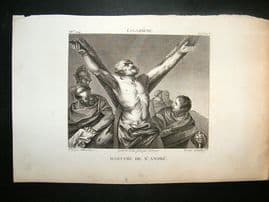 After Calabresse C1810 Antique Print. Martyre De St. Andre