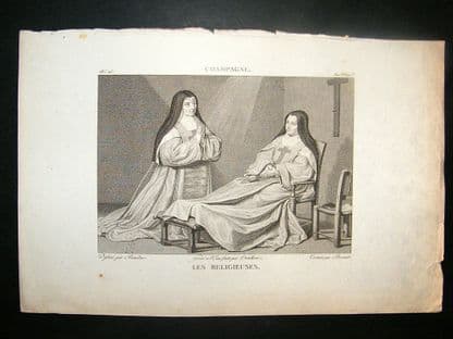 After Champagne C1810 Antique Print. Les Religieuses, Nuns | Albion Prints