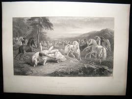 After John Frederick Herring C1860 Steel Engraving, Mazeppa, Horse Print