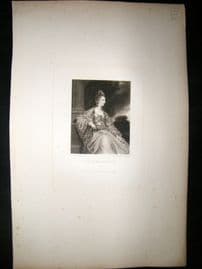 After Joshua Reynolds C1830 Folio Mezzotint. Lady Harriot Acland, Pretty Lady