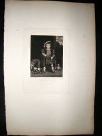 After Joshua Reynolds C1830 Folio Mezzotint. Master John Crewe, Children