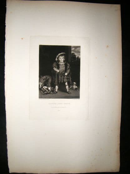 After Joshua Reynolds C1830 Folio Mezzotint. Master John Crewe, Children | Albion Prints