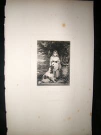 After Joshua Reynolds C1830 Folio Mezzotint. Miss Frances Harris, Children