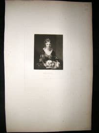 After Joshua Reynolds C1830 Folio Mezzotint. Miss Lister, Children